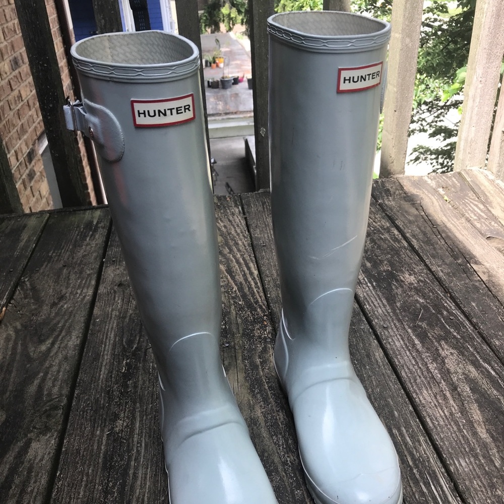 Light Blue Tall Hunter Rain Boots